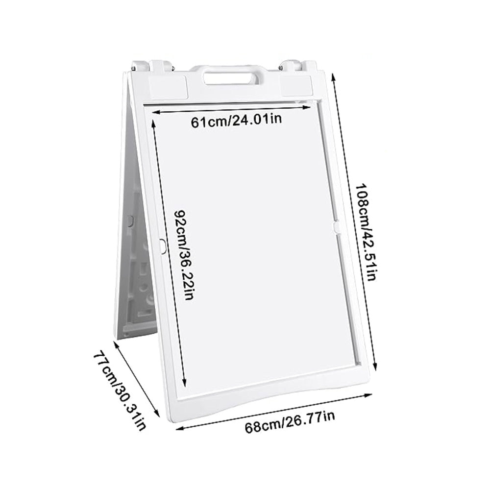 Letrero portátil de plástico plegable